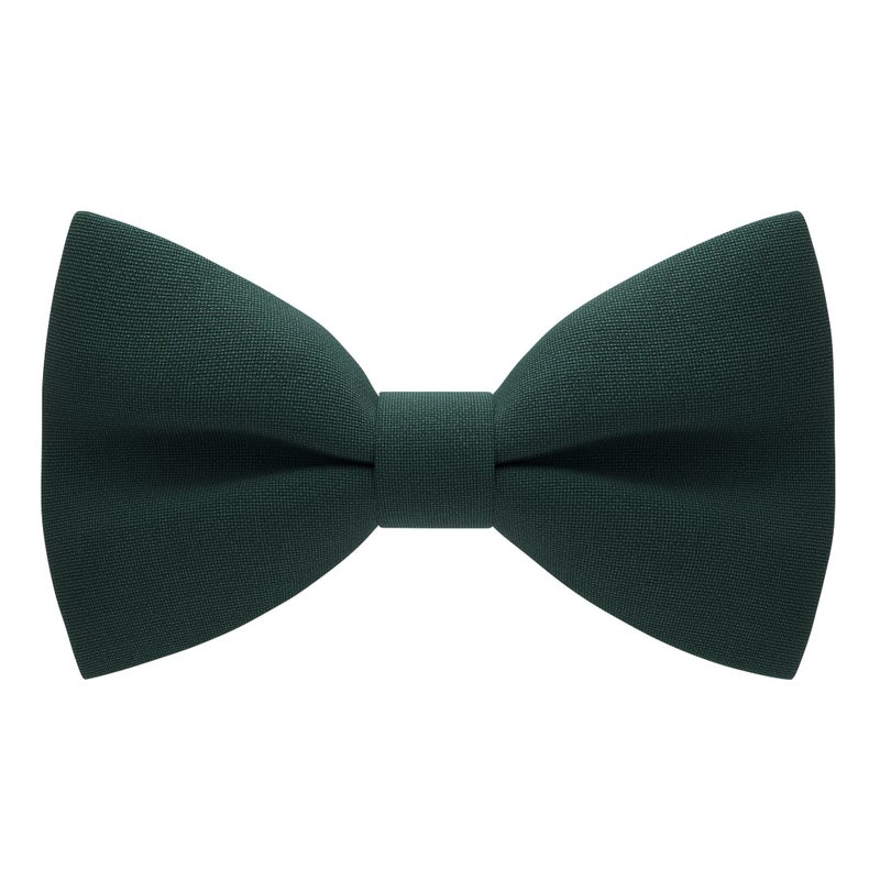 Bow Tie House Men's Classic Pre-Tied Bow Tie Formal Solid Tuxedo (Large, Dark Green) - Image 1